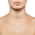 Buy Srikara Alloy Rhodium Plated CZ/AD Dual Heart with Rose Fashion Jewelry Pendant - SKP2597R - Purplle