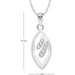 Buy Srikara Alloy Rhodium Plated CZ/AD Delight Leaf Fashion Jewellery Pendant Chain - SKP2638R - Purplle