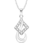 Buy Srikara Alloy Rhodium Plated CZ / AD Square Fashion Jewellery Pendant with Chain - SKP2622R - Purplle