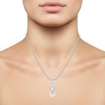Buy Srikara Alloy Rhodium Plated CZ / AD Square Fashion Jewellery Pendant with Chain - SKP2622R - Purplle