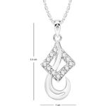Buy Srikara Alloy Rhodium Plated CZ / AD Square Fashion Jewellery Pendant with Chain - SKP2622R - Purplle