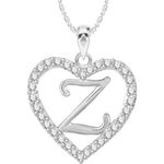 Buy Srikara Alloy Rhodium Plated CZ/AD Alphabet "Z" in Heart Fashion Jewelry Pendant - SKP2316R - Purplle