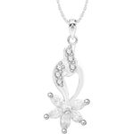 Buy Srikara Alloy Rhodium Plated CZ / AD Markis Fashion Jewellery Pendant with Chain - SKP2653R - Purplle