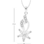 Buy Srikara Alloy Rhodium Plated CZ / AD Markis Fashion Jewellery Pendant with Chain - SKP2653R - Purplle