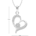 Buy Srikara Alloy Rhodium Plated CZ/AD Round in Heart Fashion Jewelry Pendant Chain - SKP2598R - Purplle