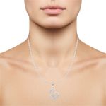 Buy Srikara Alloy Rhodium Plated CZ/AD Round in Heart Fashion Jewelry Pendant Chain - SKP2598R - Purplle