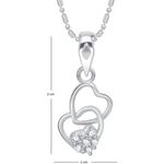 Buy Srikara Alloy Rhodium Plated CZ/AD Affection Heart Fashion Jewelry Pendant Chain - SKP1514R - Purplle