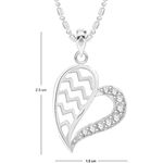 Buy Srikara Alloy Rhodium Plated CZ / AD Heart Fashion Jewellery Pendant with Chain - SKP2607R - Purplle