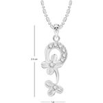 Buy Srikara Alloy Rhodium Plated CZ / AD Floral Fashion Jewellery Pendant with Chain - SKP2625R - Purplle