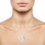 Buy Srikara Alloy Rhodium Plated CZ/AD Love Heart Fashion Jewelry Pendant with Chain - SKP2676R - Purplle
