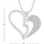 Buy Srikara Alloy Rhodium Plated CZ/AD Love Heart Fashion Jewelry Pendant with Chain - SKP2676R - Purplle