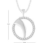 Buy Srikara Alloy Rhodium Plated CZ / AD Circuler Fashion Jewelry Pendant with Chain - SKP2674R - Purplle