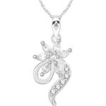 Buy Srikara Alloy Rhodium Plated CZ / AD Markis Fashion Jewellery Pendant with Chain - SKP2652R - Purplle