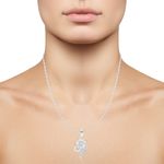 Buy Srikara Alloy Rhodium Plated CZ / AD Markis Fashion Jewellery Pendant with Chain - SKP2652R - Purplle