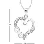 Buy Srikara Alloy Rhodium Plated CZ/AD Heart Knot Fashion Jewelry Pendant with Chain - SKP2599R - Purplle