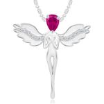 Buy Srikara Alloy Rhodium Plated CZ / AD Angel Fashion Jewellery Pendant with Chain - SKP2699R - Purplle