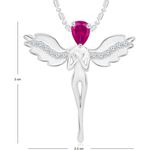 Buy Srikara Alloy Rhodium Plated CZ / AD Angel Fashion Jewellery Pendant with Chain - SKP2699R - Purplle