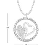 Buy Srikara Alloy Rhodium Plated CZ/AD Double Heart Fashion Jewellery Pendant Chain - SKP2677R - Purplle