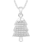 Buy Srikara Alloy Rhodium Plated CZ/AD Christmas Tree Fashion Jewelry Pendant Chain - SKP2543R - Purplle
