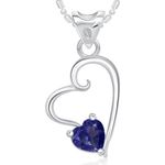 Buy Srikara Alloy Beautiful Blue Stone Heart Valentine Fashion Jewelry Pendant Chain - SKP1765R - Purplle