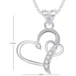 Buy Srikara Alloy Rhodium Plated CZ/AD Togetherness Heart Valentine Fashion Jewelry Pendant - SKP1703R - Purplle