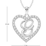Buy Srikara Alloy Rhodium Plated CZ/AD Alphabet "G" in Heart Fashion Jewelry Pendant - SKP2297R - Purplle