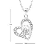 Buy Srikara Alloy Rhodium Plated CZ/AD Star in Heart Fashion Jewellery Pendant Chain - SKP2601R - Purplle