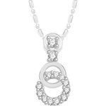 Buy Srikara Alloy Rhodium Plated CZ / AD Angelic Fashion Jewelry Pendant with Chain - SKP2668R - Purplle