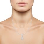 Buy Srikara Alloy Rhodium Plated CZ / AD Angelic Fashion Jewelry Pendant with Chain - SKP2668R - Purplle