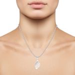 Buy Srikara Alloy Rhodium Plated CZ / AD Well Crafted Leaf Fashion Jewellery Pendant - SKP2632R - Purplle