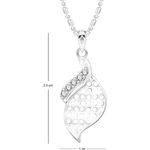 Buy Srikara Alloy Rhodium Plated CZ / AD Well Crafted Leaf Fashion Jewellery Pendant - SKP2632R - Purplle
