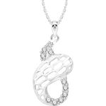 Buy Srikara Alloy Rhodium Plated CZ / AD Pleasing Fashion Jewelry Pendant with Chain - SKP2618R - Purplle