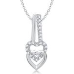 Buy Srikara Alloy Rhodium Plated CZ/AD Heartfelt Love Heart Shape Fashion Jewelry Pendant - SKP1293R - Purplle