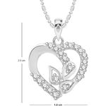 Buy Srikara Alloy Rhodium Plated CZ/AD Well Crafted Heart Fashion Jewelry Pendant - SKP2606R - Purplle