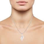 Buy Srikara Alloy Rhodium Plated CZ / AD Leaf Fashion Jewellery Pendant with Chain - SKP2631R - Purplle