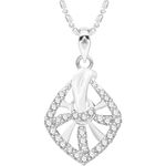 Buy Srikara Alloy Rhodium Plated CZ / AD Graceful Fashion Jewelry Pendant with Chain - SKP2612R - Purplle