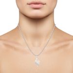Buy Srikara Alloy Rhodium Plated CZ/AD Wonderful Fashion Jewelry Pendant with Chain - SKP2634R - Purplle