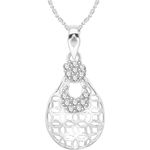 Buy Srikara Alloy Rhodium Plated CZ / AD Dazzling Fashion Jewelry Pendant with Chain - SKP2640R - Purplle