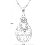 Buy Srikara Alloy Rhodium Plated CZ / AD Dazzling Fashion Jewelry Pendant with Chain - SKP2640R - Purplle