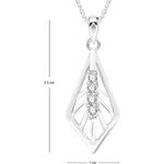 Buy Srikara Alloy Rhodium Plated CZ / AD Shapely Fashion Jewelry Pendant with Chain - SKP2635R - Purplle