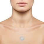Buy Srikara Alloy Rhodium Plated CZ/AD Double Heart Fashion Jewellery Pendant Chain - SKP2604R - Purplle