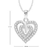 Buy Srikara Alloy Rhodium Plated CZ/AD Double Heart Fashion Jewellery Pendant Chain - SKP2604R - Purplle