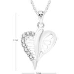 Buy Srikara Alloy Rhodium Plated CZ / AD Heart Fashion Jewellery Pendant with Chain - SKP2609R - Purplle