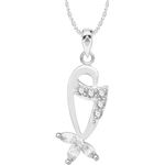 Buy Srikara Alloy Rhodium Plated CZ/AD Markis Studded Fashion Jewelry Pendant Chain - SKP2651R - Purplle