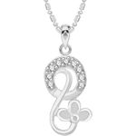 Buy Srikara Alloy Rhodium Plated CZ / AD Tiny Flower Fashion Jewellery Pendant Chain - SKP2629R - Purplle