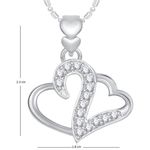 Buy Srikara Alloy Rhodium Plated CZ Couple Heart Valentine Fashion Jewellery Pendant - SKP1870R - Purplle