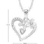 Buy Srikara Alloy Rhodium Plated CZ/AD Flower Heart Fashion Jewellery Pendant Chain - SKP2608R - Purplle