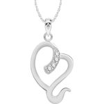 Buy Srikara Alloy Rhodium Plated CZ / AD Heart Fashion Jewellery Pendant with Chain - SKP2595R - Purplle