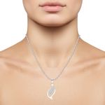 Buy Srikara Alloy Rhodium Plated CZ / AD Pretty Fashion Jewellery Pendant with Chain - SKP2633R - Purplle
