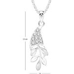 Buy Srikara Alloy Rhodium Plated CZ / AD Leafy Fashion Jewellery Pendant with Chain - SKP2615R - Purplle